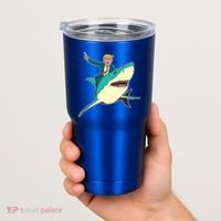 Donald Trump Riding Shark Tumbler thumb 2