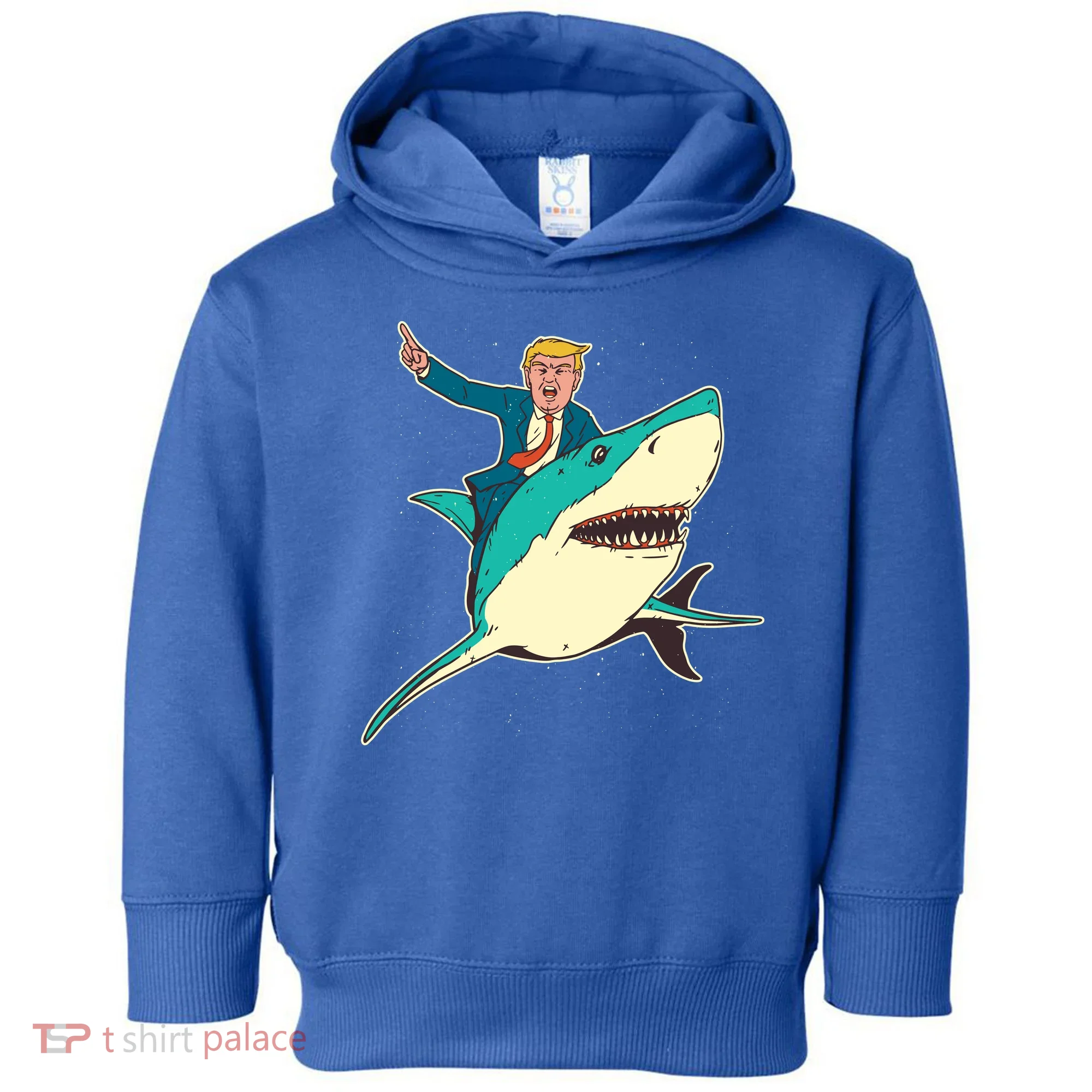 Donald Trump Riding Shark Toddler Hoodie