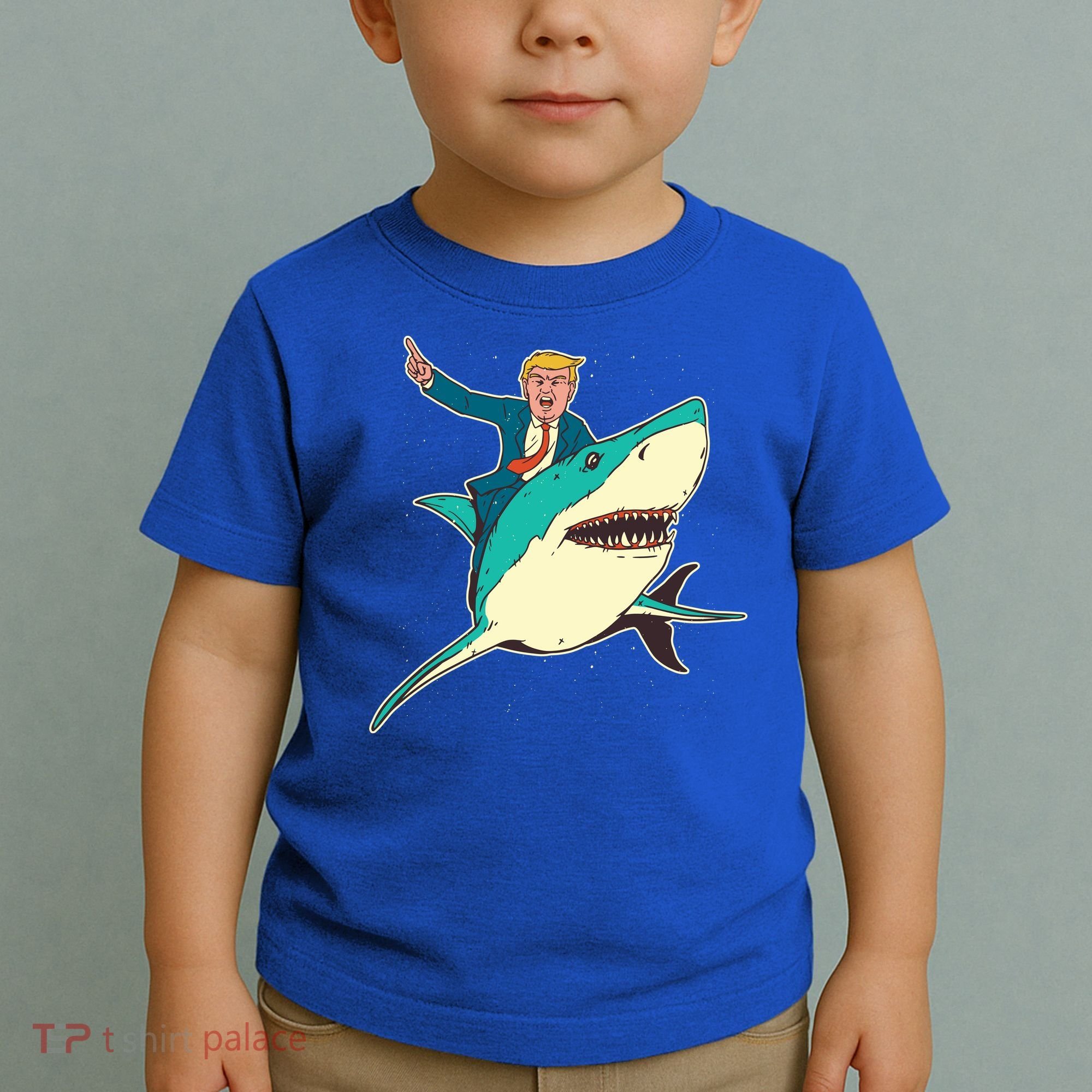 Donald Trump Riding Shark Toddler T-Shirt
