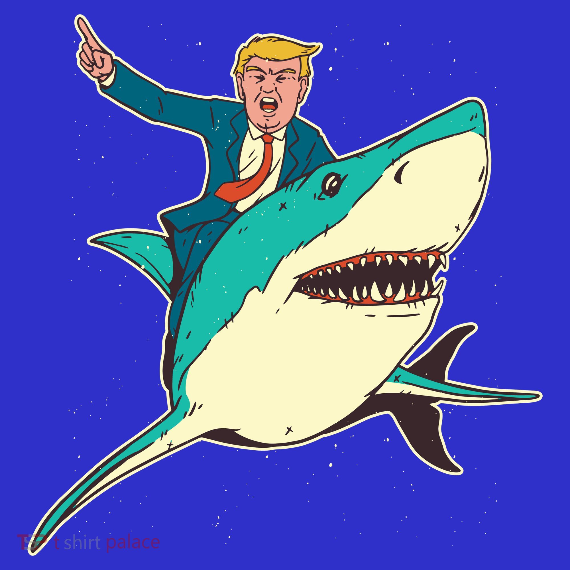 Donald Trump Riding Shark Women's Long Sleeve Shirt