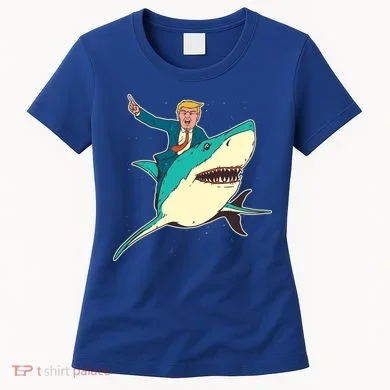 Donald Trump Riding Shark Women's T-Shirt