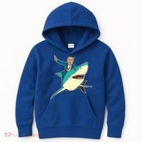 Donald Trump Riding Shark Kids Hoodie thumb 0
