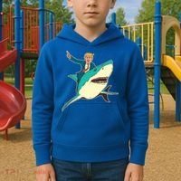 Donald Trump Riding Shark Kids Hoodie thumb 2
