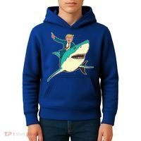 Donald Trump Riding Shark Kids Hoodie thumb 4