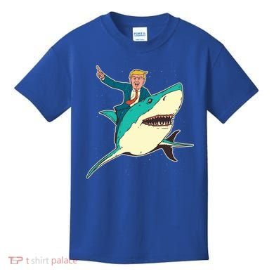 Donald Trump Riding Shark Kids T-Shirt