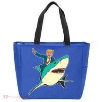 Donald Trump Riding Shark Tote Bag thumb 0