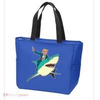 Donald Trump Riding Shark Tote Bag thumb 3
