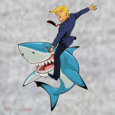 Donald Trump Shark President The Baniff Cuffed Pom Beanie
