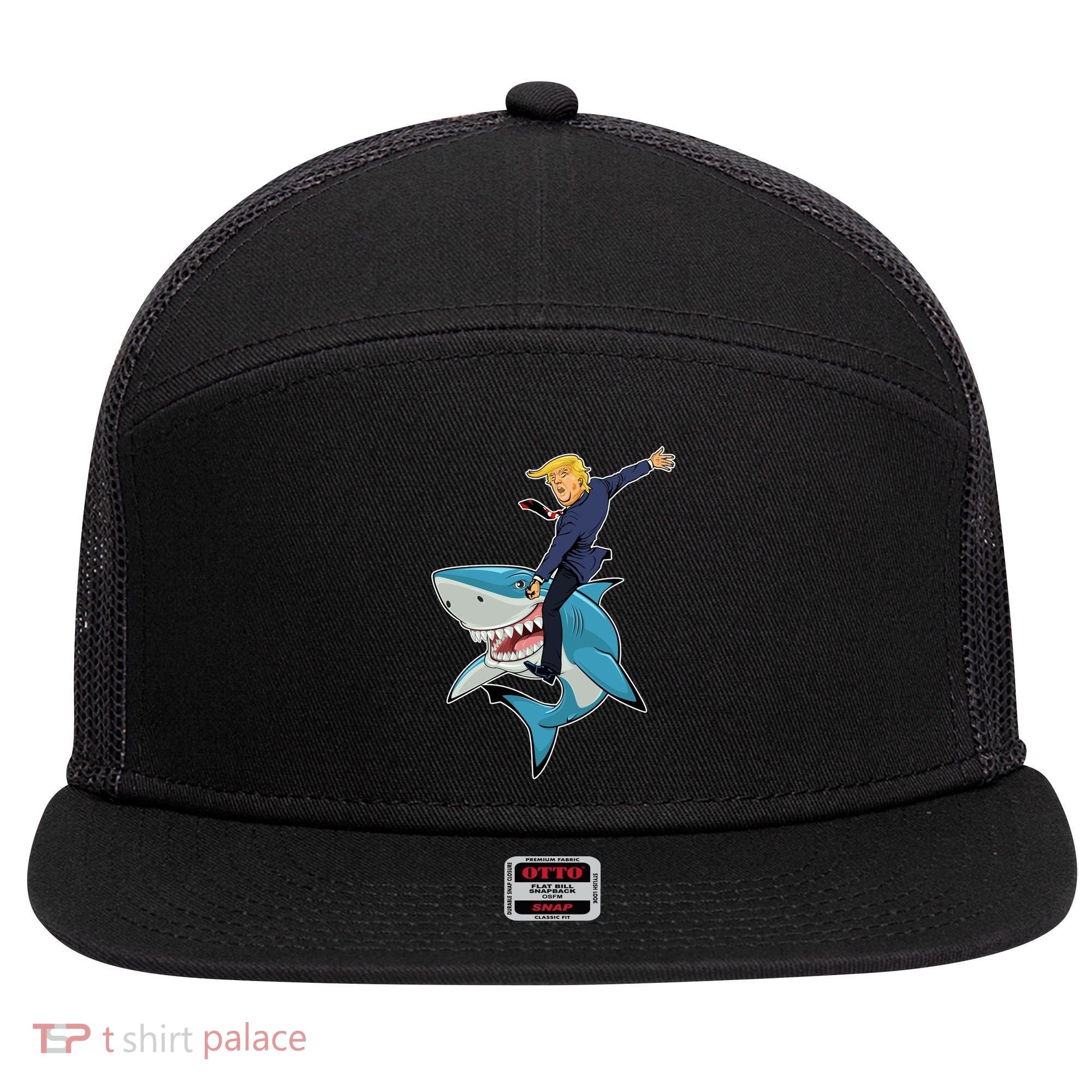 Donald Trump Shark President 7 Panel Mesh Trucker Snapback Hat