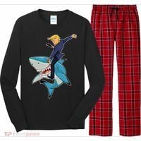 Donald Trump Shark President Long Sleeve Pajama Set thumb 0