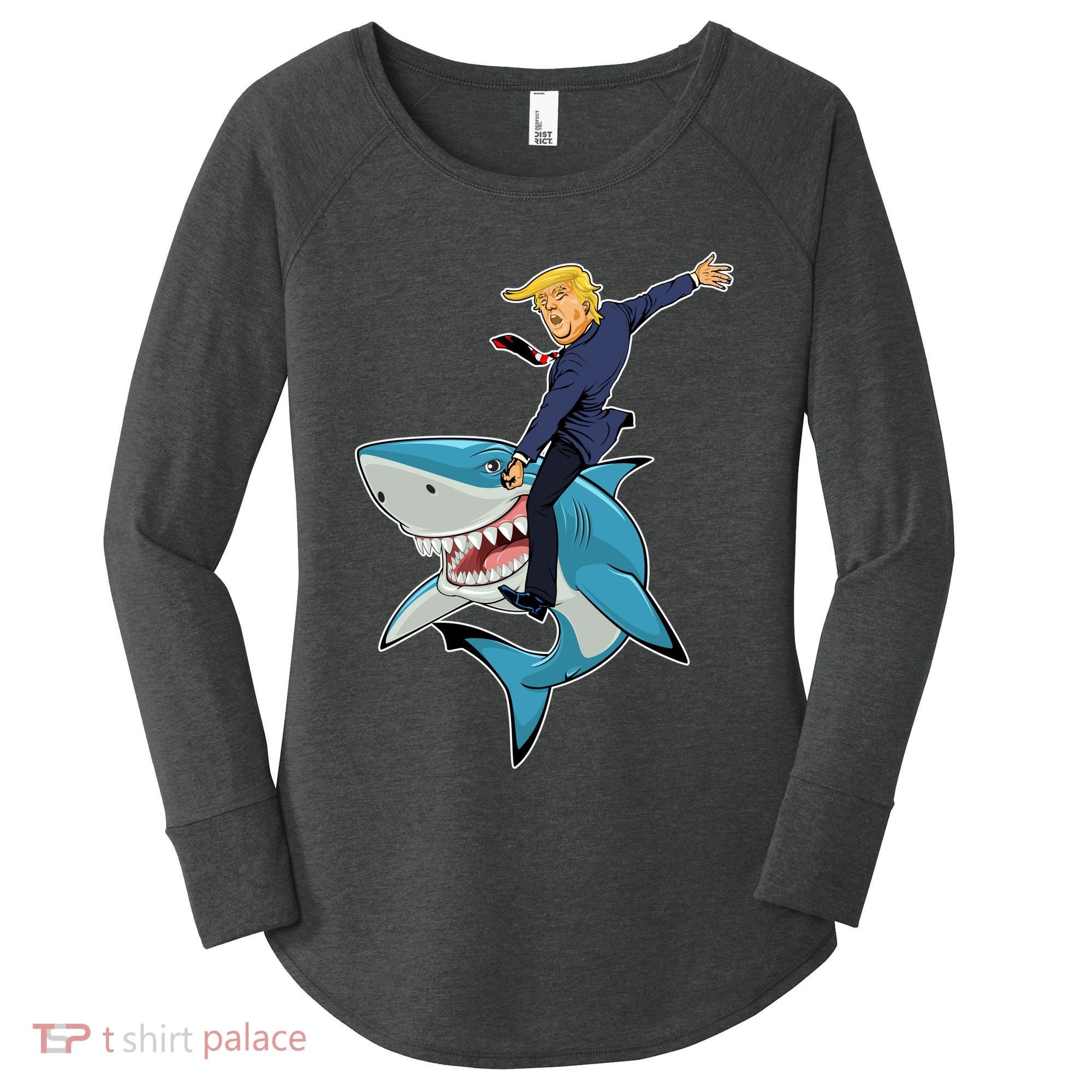 Donald Trump Shark President Women's Perfect Tri Tunic Long Sleeve Shirt