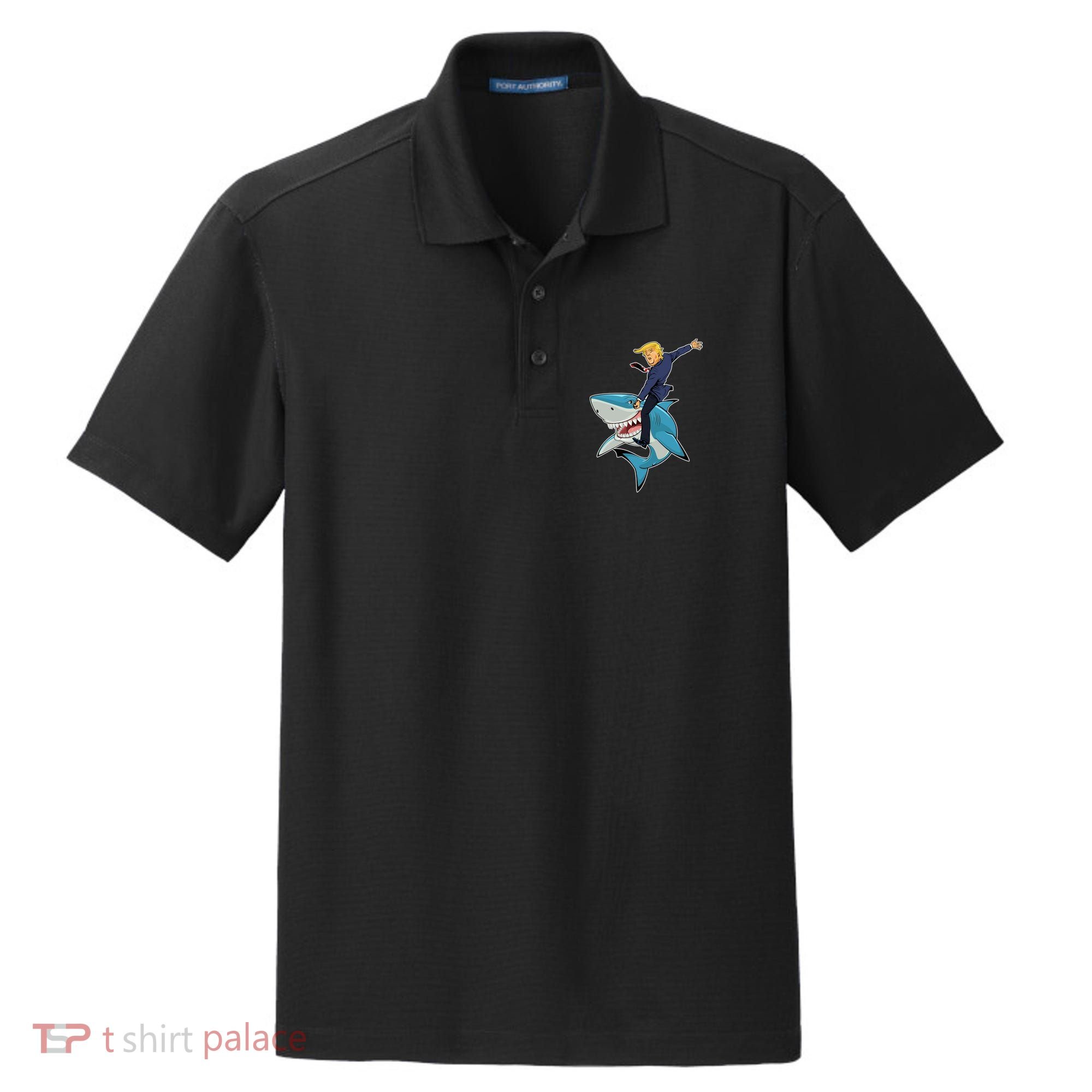 Donald Trump Shark President Dry Zone Grid Polo