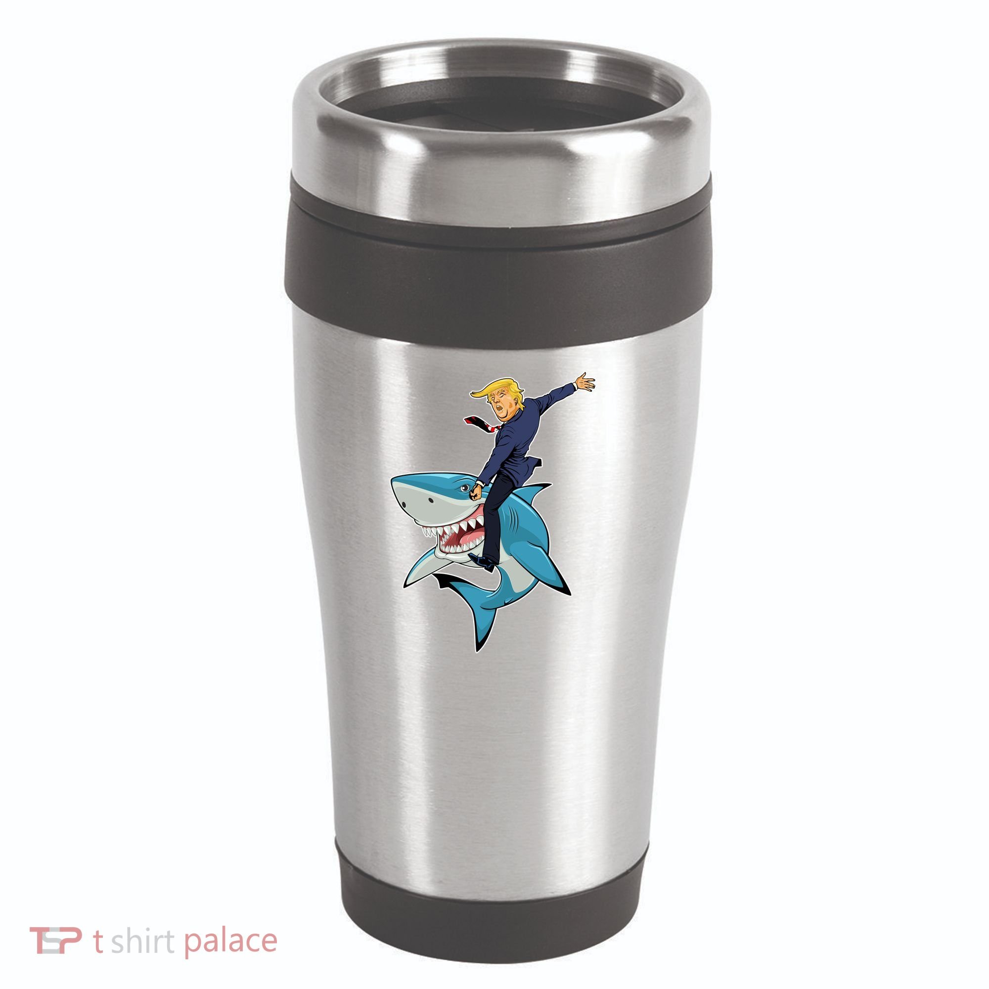Donald Trump Shark President 16oz Travel Tumbler