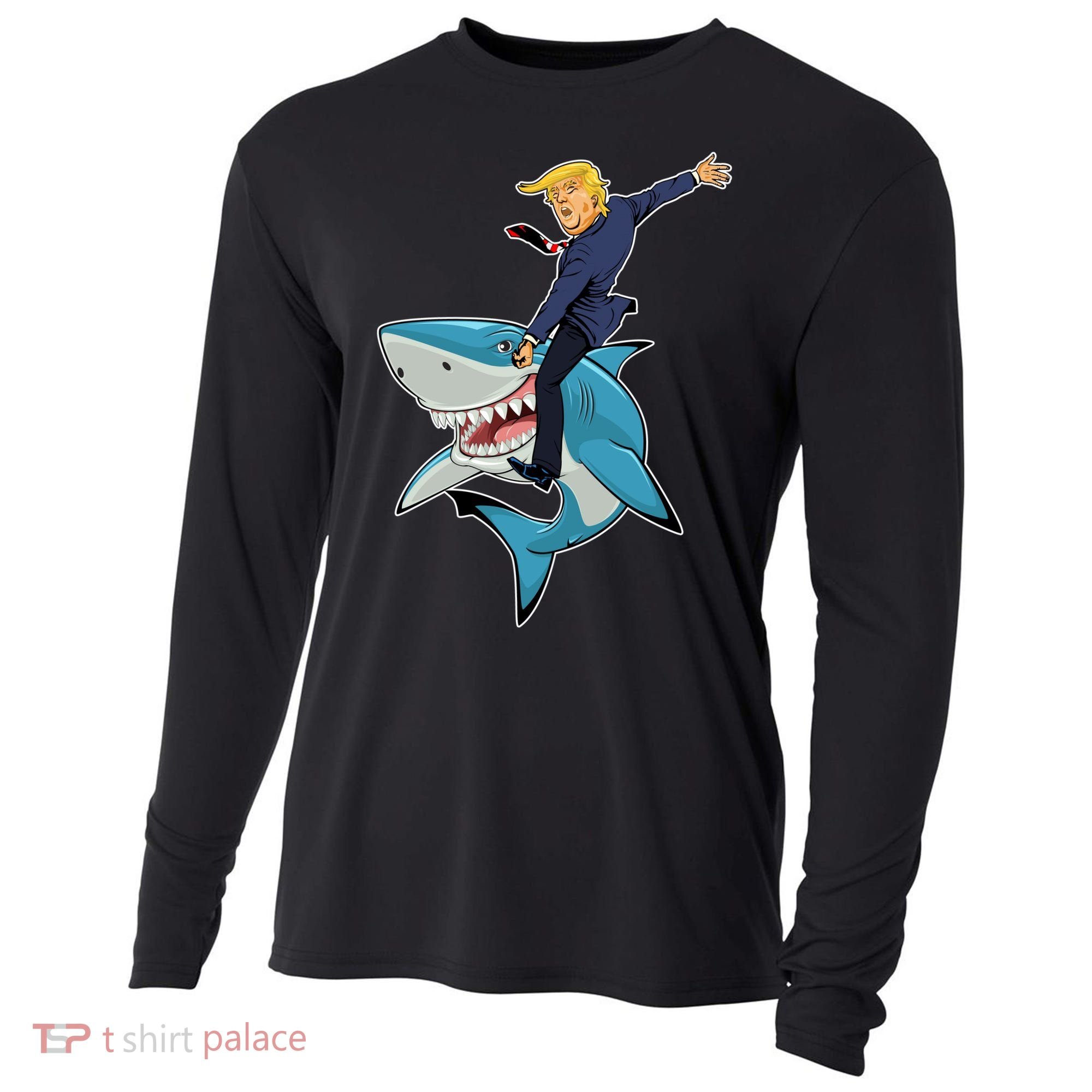 Donald Trump Shark President Cooling Performance Long Sleeve Crew