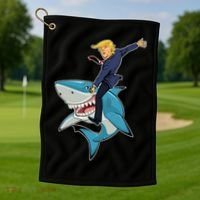 Donald Trump Shark President Golf Towel thumb 1