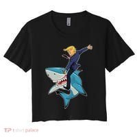 Donald Trump Shark President Women's Crop Top Tee thumb 0