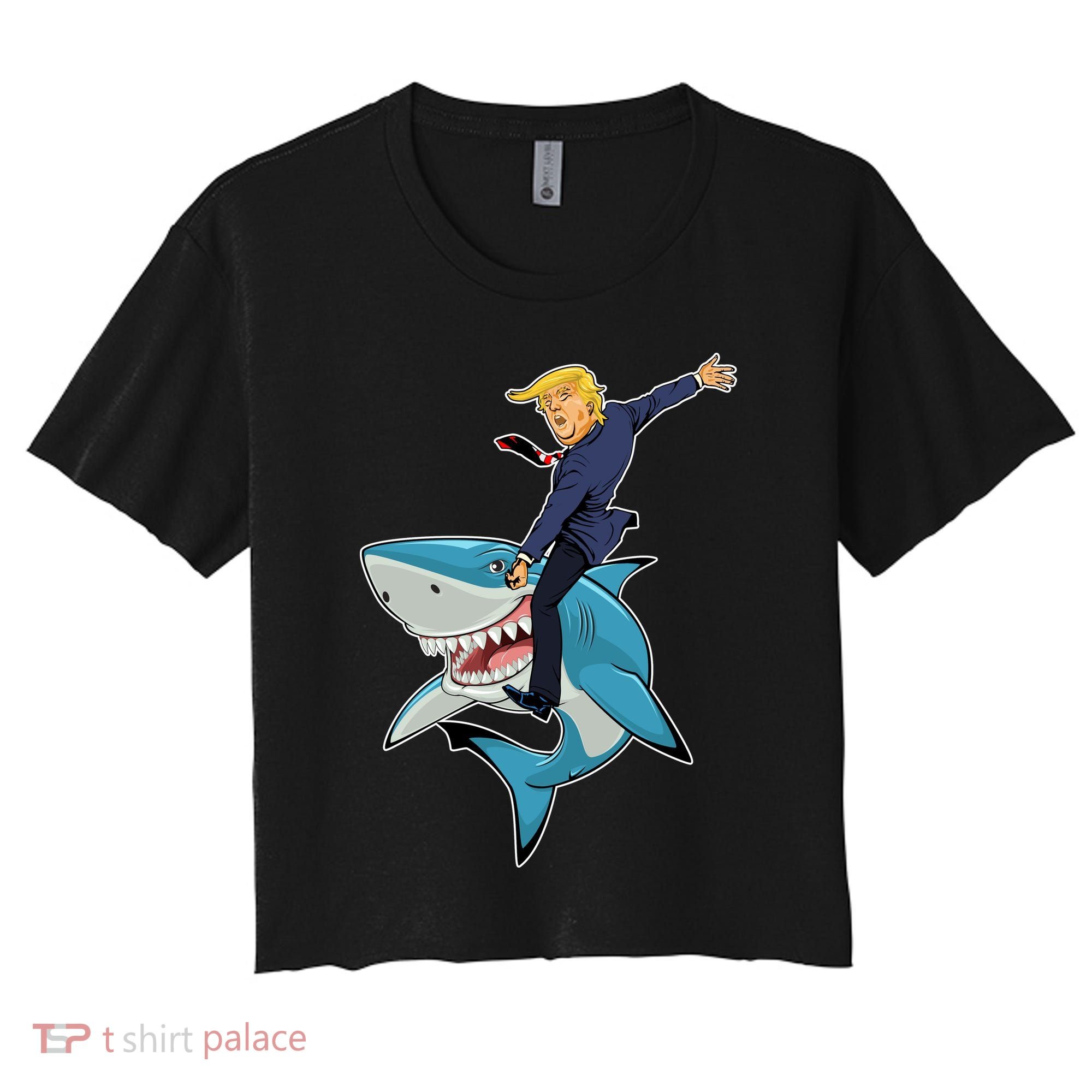Donald Trump Shark President Women's Crop Top Tee
