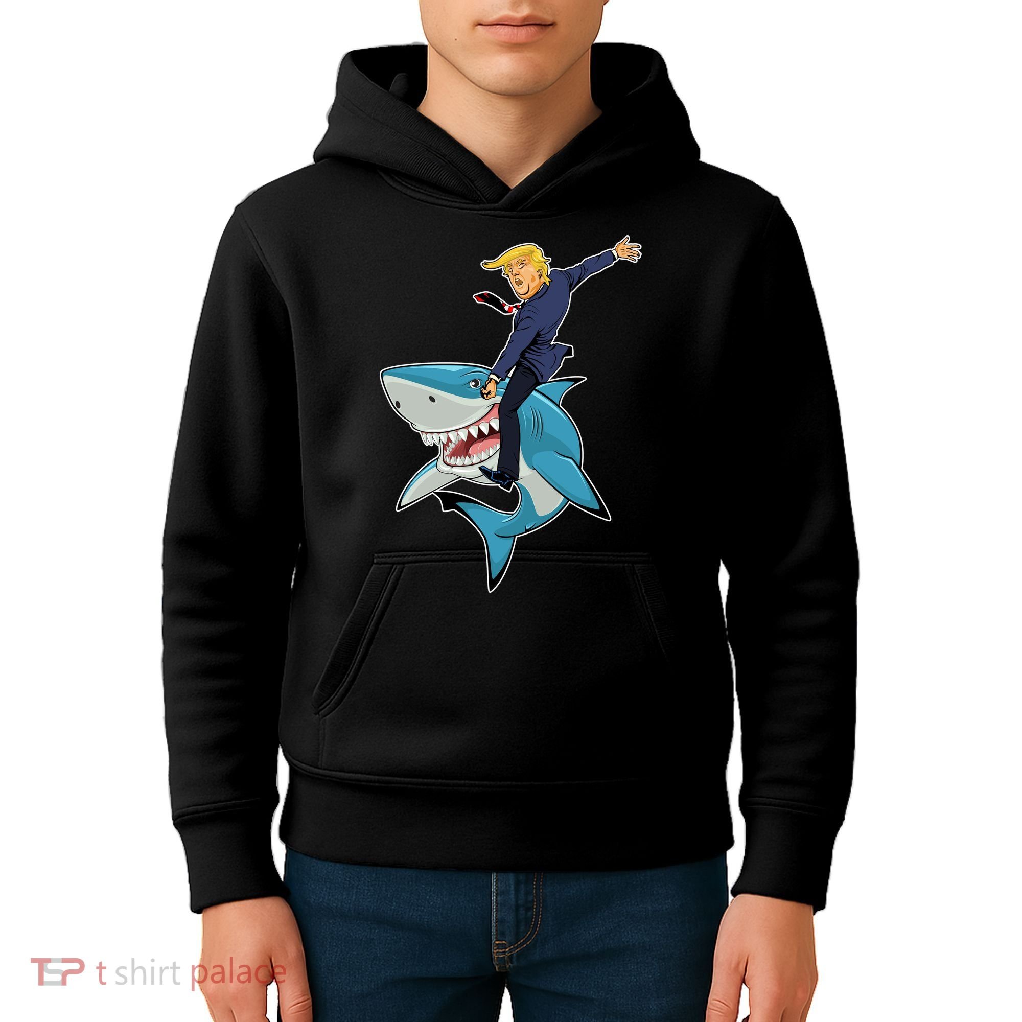 Donald Trump Shark President Kids Hoodie