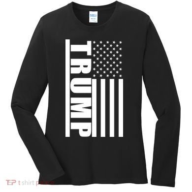 Donald Trump Simple Flag Women's Long Sleeve Shirt