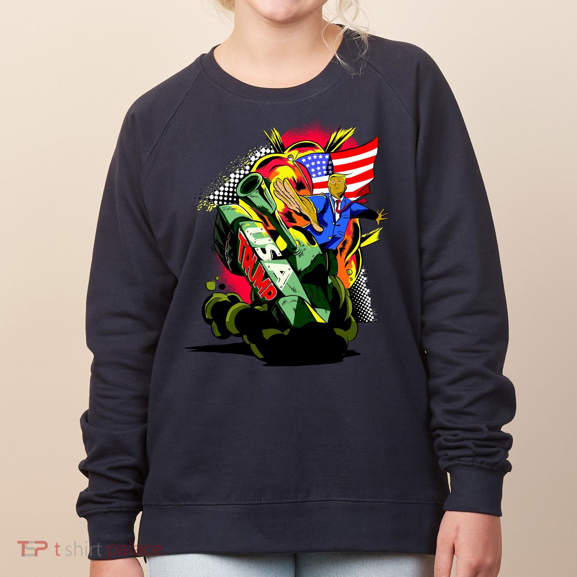 Donald Trump USA Army Tank 2020 President Women's Sweatshirt