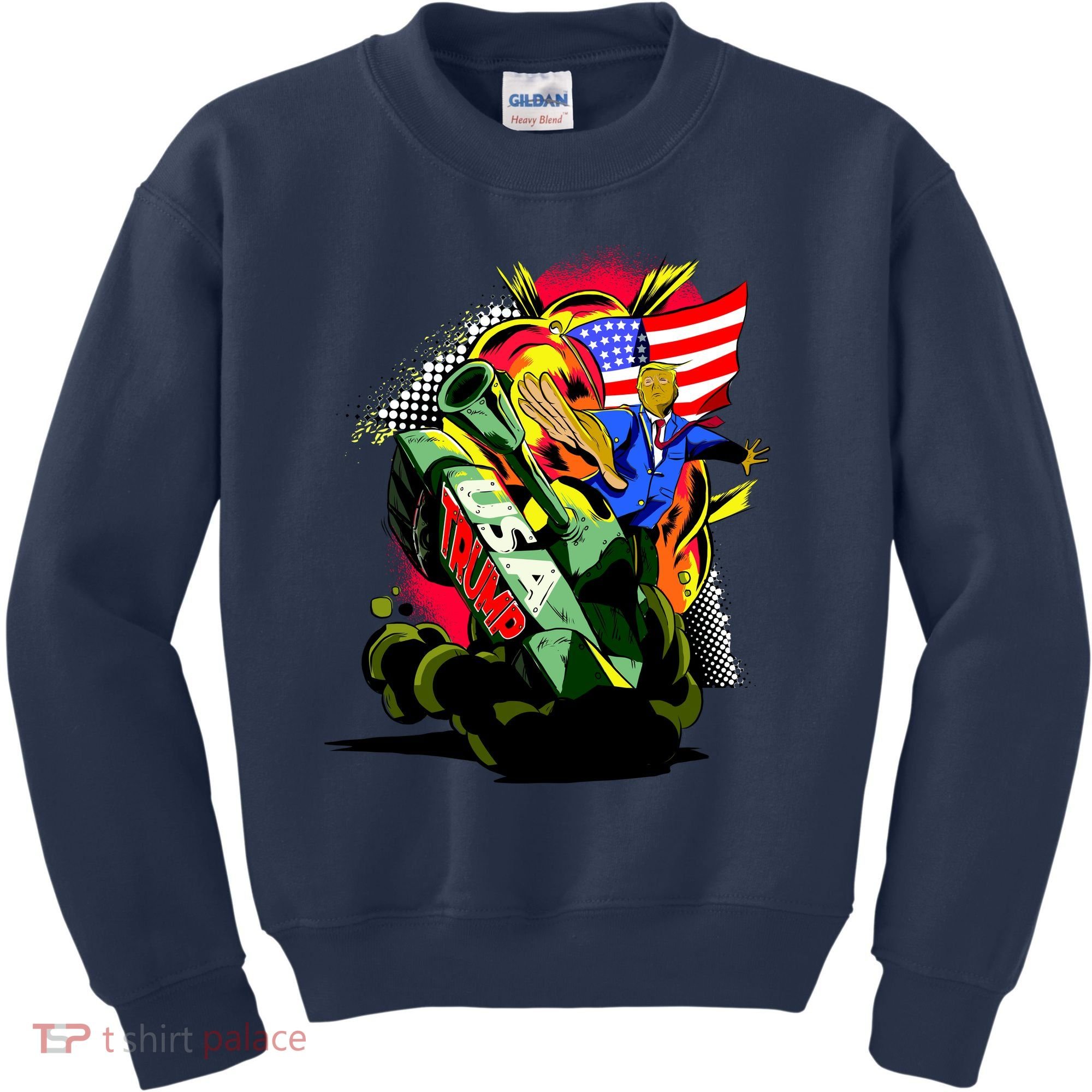 Donald Trump USA Army Tank 2020 President Kids Sweatshirt