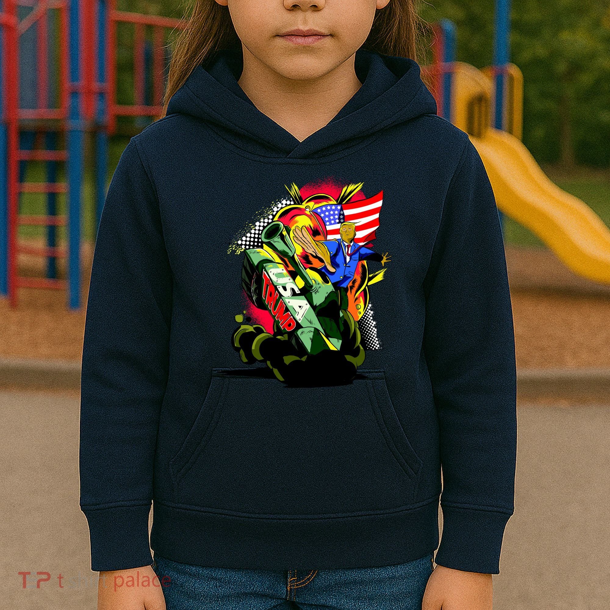 Donald Trump USA Army Tank 2020 President Kids Hoodie