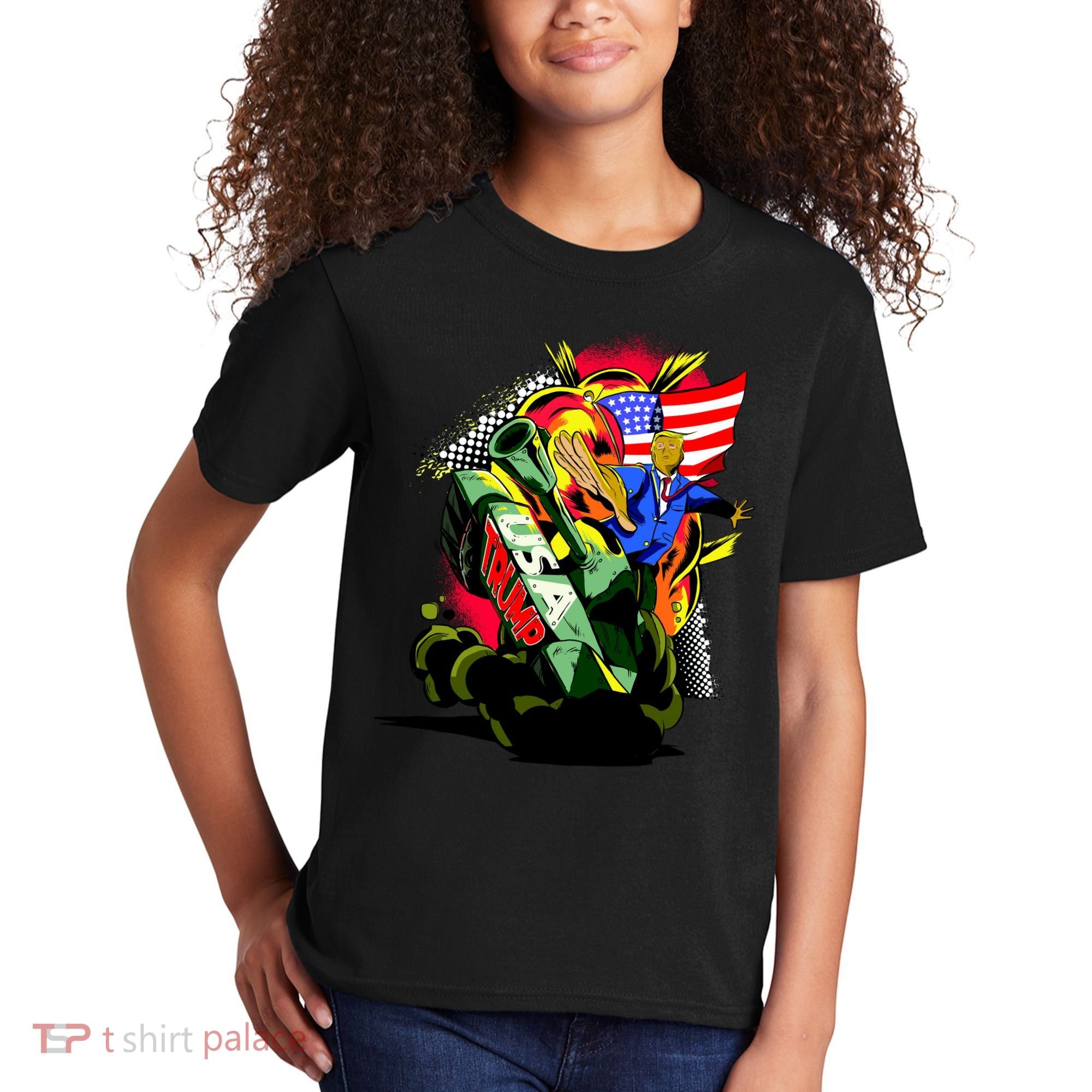 Donald Trump USA Army Tank 2020 President Kids T-Shirt