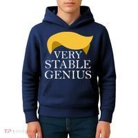 Donald Trump Very Stable Genius Kids Hoodie thumb 4