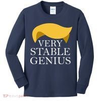 Donald Trump Very Stable Genius Kids Long Sleeve Shirt thumb 0