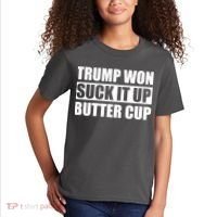Donald Trump Won Suck It Up Butter Cup President Kids T-Shirt thumb 2