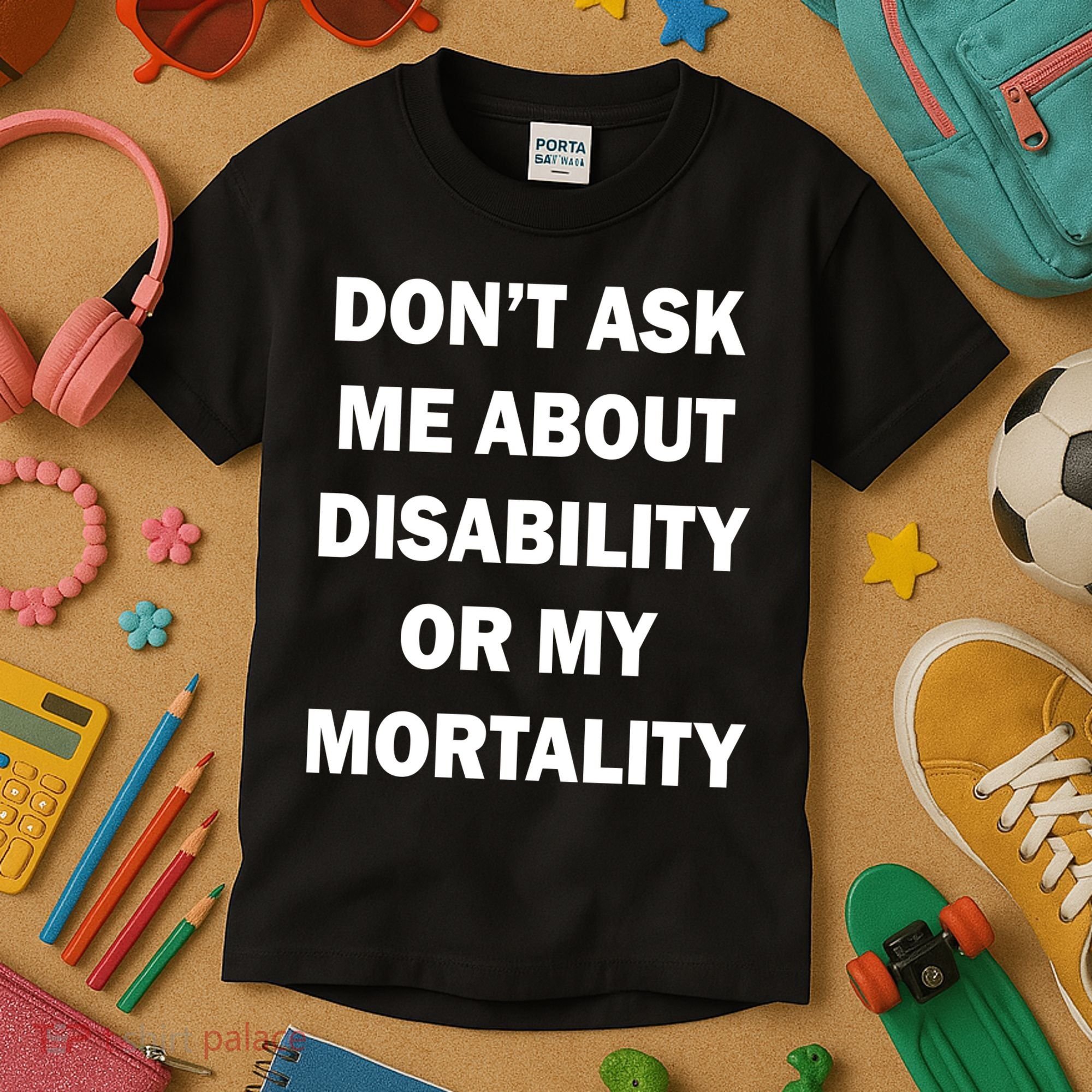 Don't Ask Me About Disability Or Mortality Kids T-Shirt