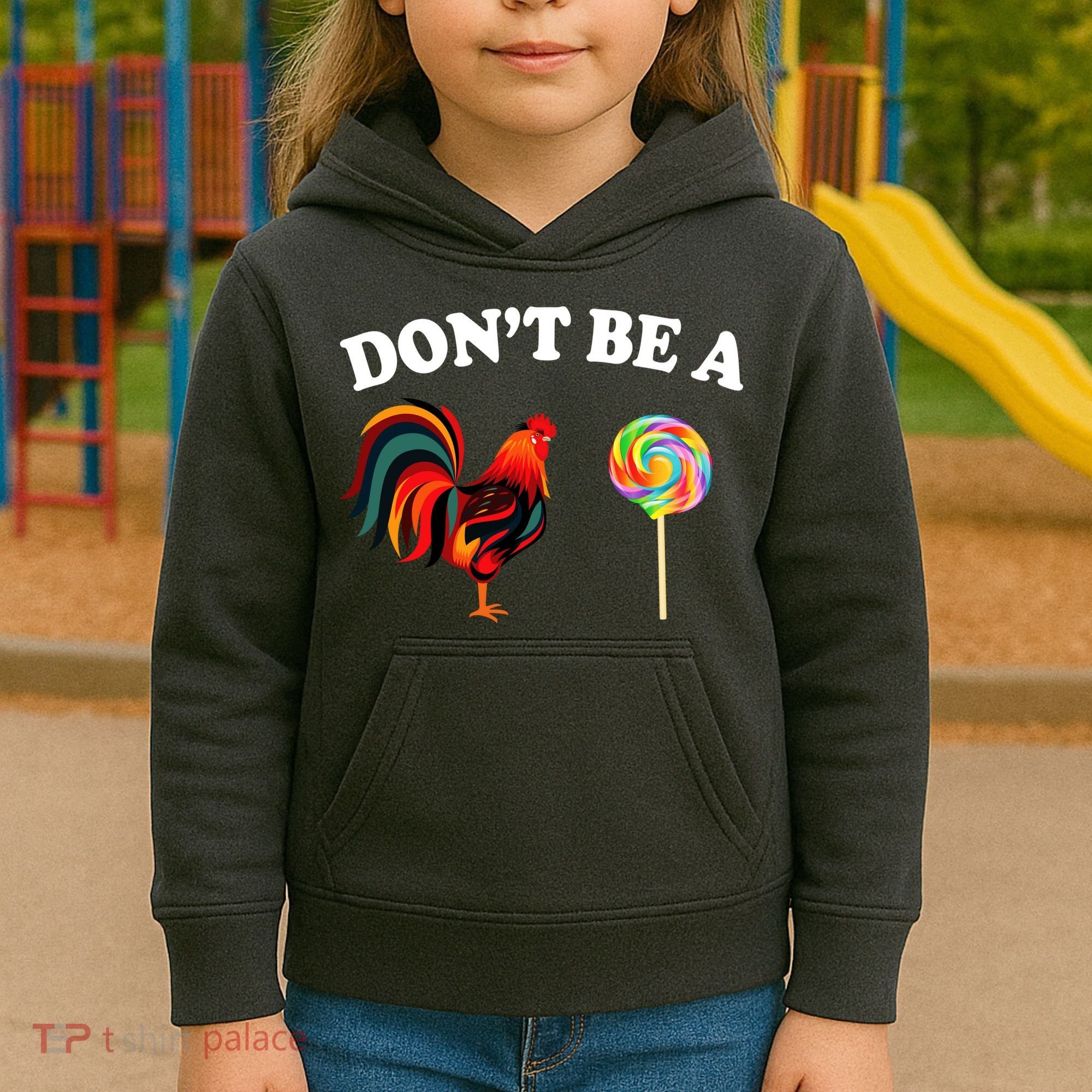 Don't Be A Chicken Lollipop Kids Hoodie