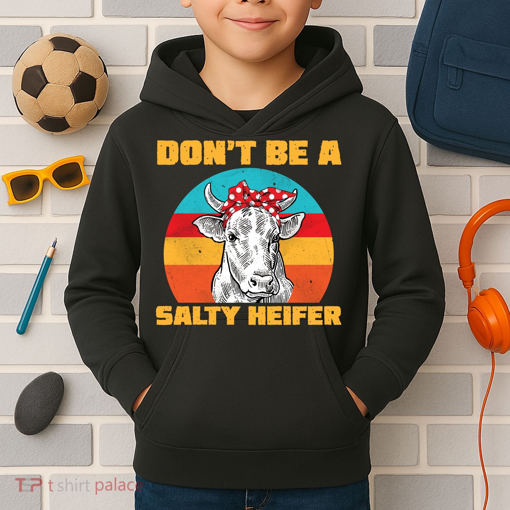 Don't Be A Salty Heifer Kids Hoodie