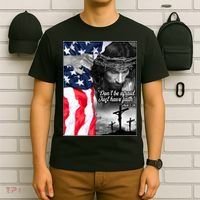 Don't Be Afraid Just Have Faith Mark 5:36 Jesus American Flag T-Shirt thumb 6