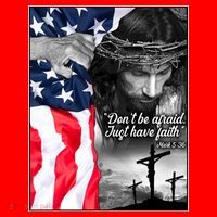 Don't Be Afraid Just Have Faith Mark 5:36 Jesus American Flag Santa Hat thumb 1