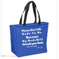Don't Be Rude To Me Funny Offensive Tote Bag thumb 2