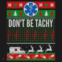 Don't Be Tachy EMT Ugly Christmas Backpack thumb 2
