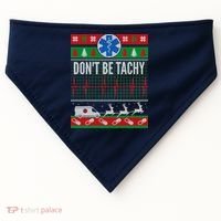 Don't Be Tachy EMT Ugly Christmas USA-Made Doggie Bandana thumb 0