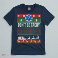 Don't Be Tachy EMT Ugly Christmas T-Shirt thumb 5