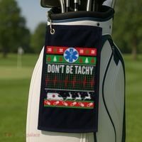 Don't Be Tachy EMT Ugly Christmas Golf Towel thumb 2