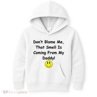 Don't Blame Me Smelly Daddy Kids Hoodie thumb 0