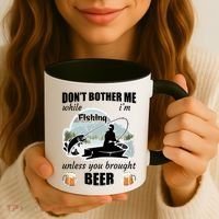 Don't Bother Me While I'm Fishing Beer Coffee Mug thumb 3