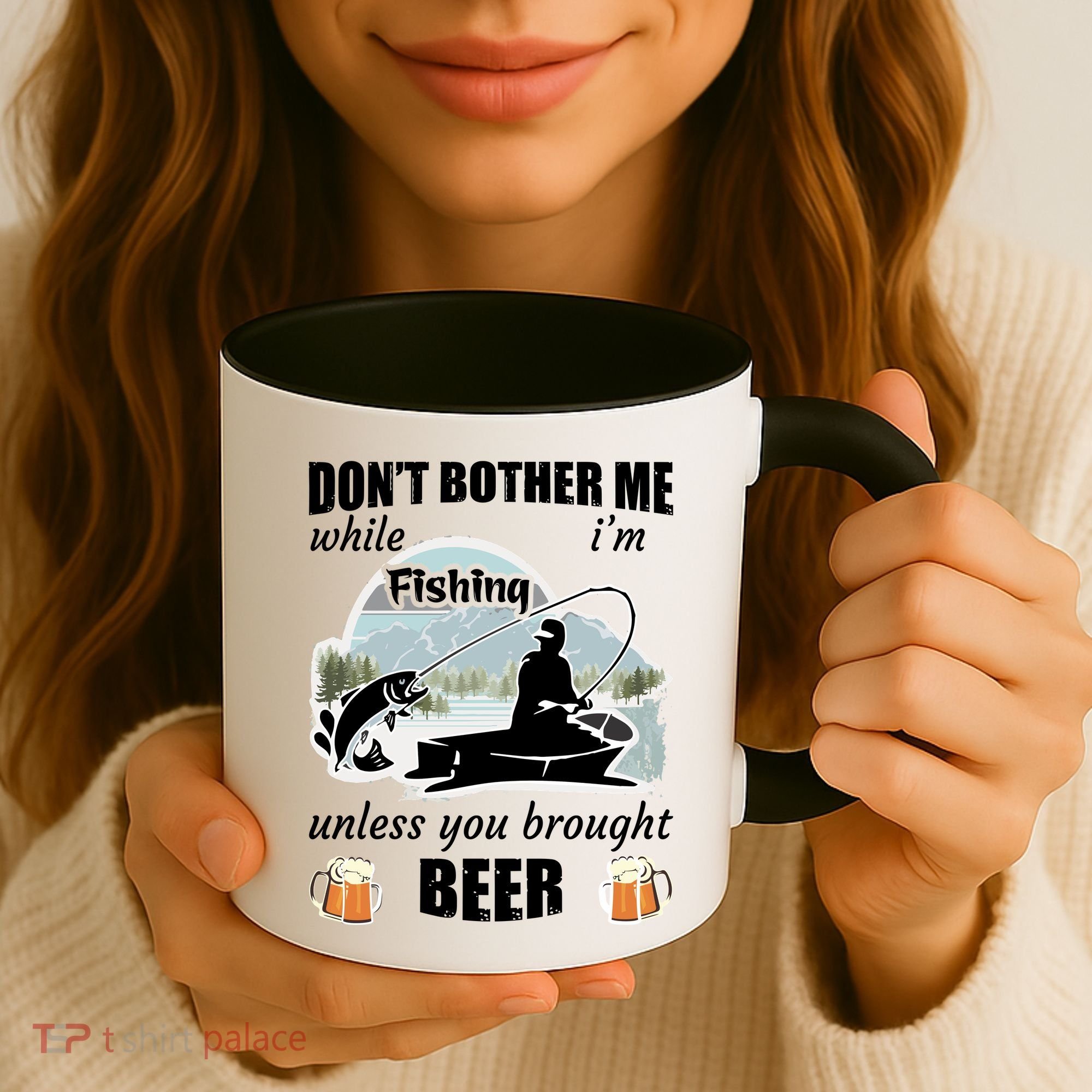Don't Bother Me While I'm Fishing Beer Coffee Mug