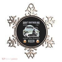 Don't Bother Me While I'm Fishing Beer Ornament thumb 0
