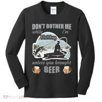 Don't Bother Me While I'm Fishing Beer Kids Long Sleeve Shirt thumb 0