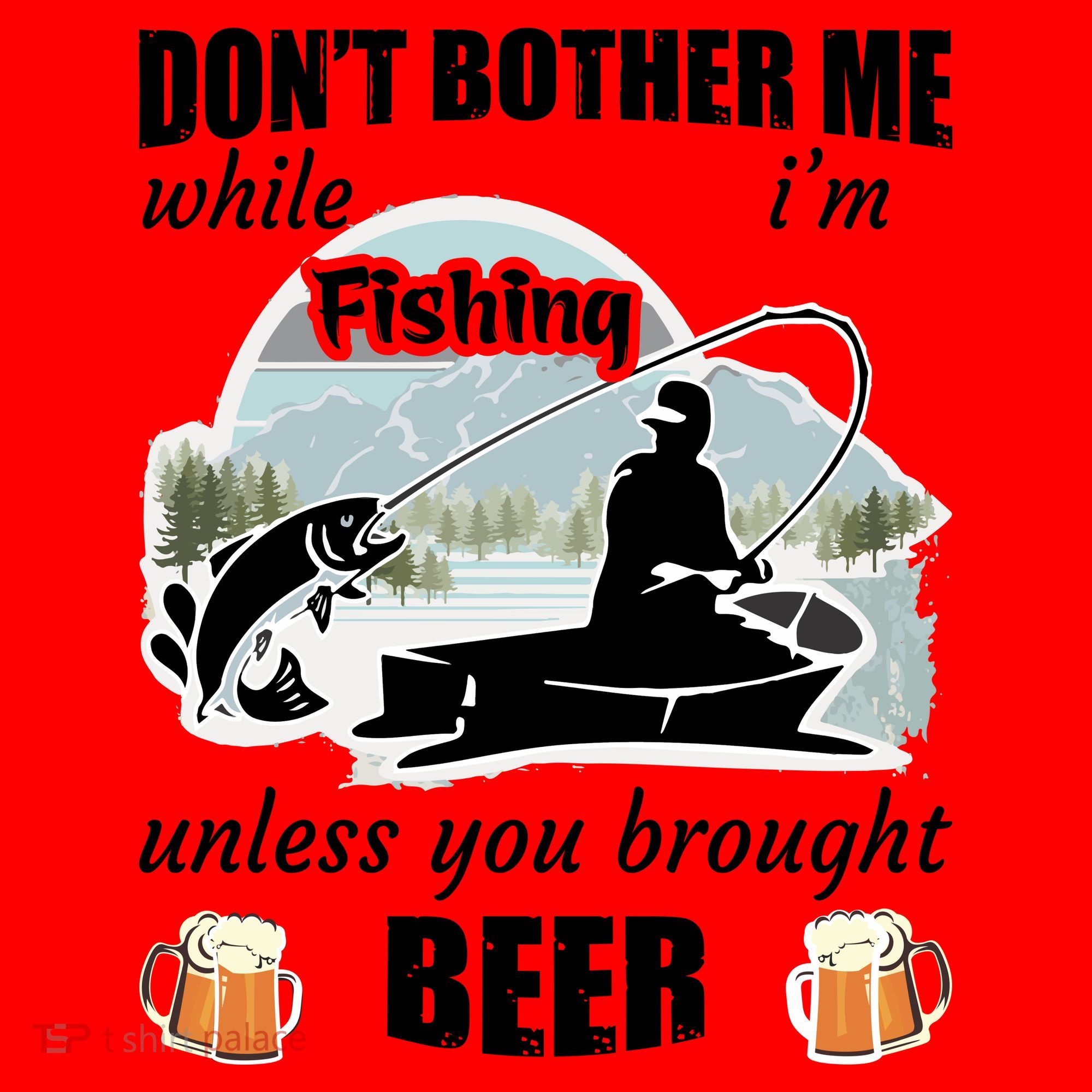 Don't Bother Me While I'm Fishing Beer Santa Hat