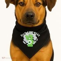 Don't Care Smoking Bear USA-Made Doggie Bandana thumb 1