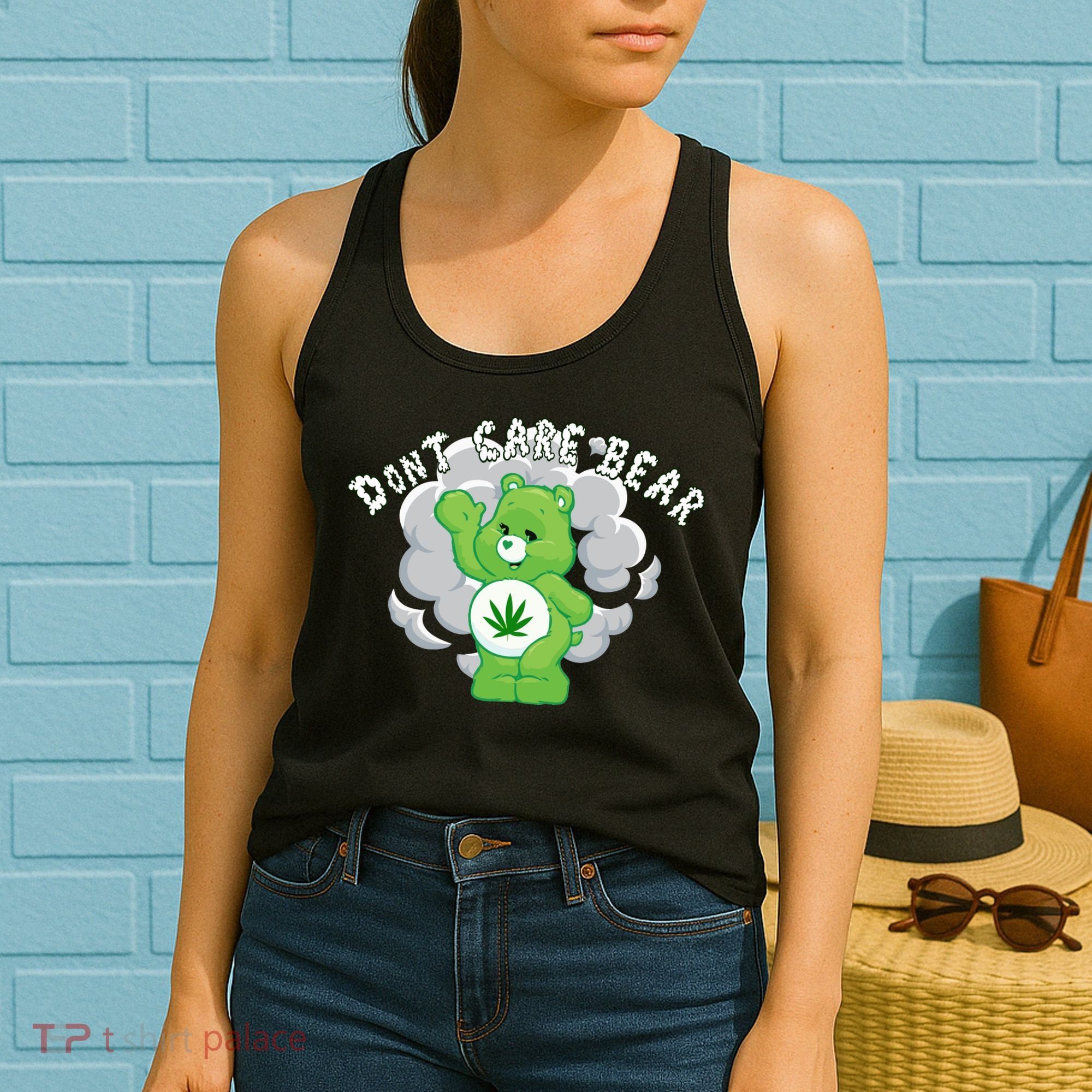 Don't Care Smoking Bear Women's Tank Top