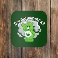 Don't Care Smoking Bear Coaster thumb 0