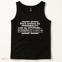 Don't Confuse My Personality With My Attitude Tank Top thumb 2